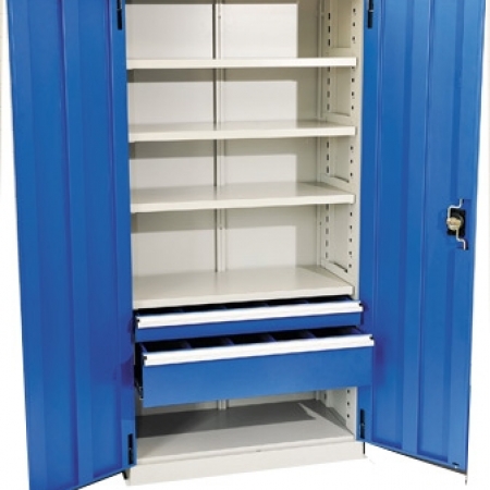 Ultimate Worshop cabinet tall 4 shelves & 2 draws - Image 1